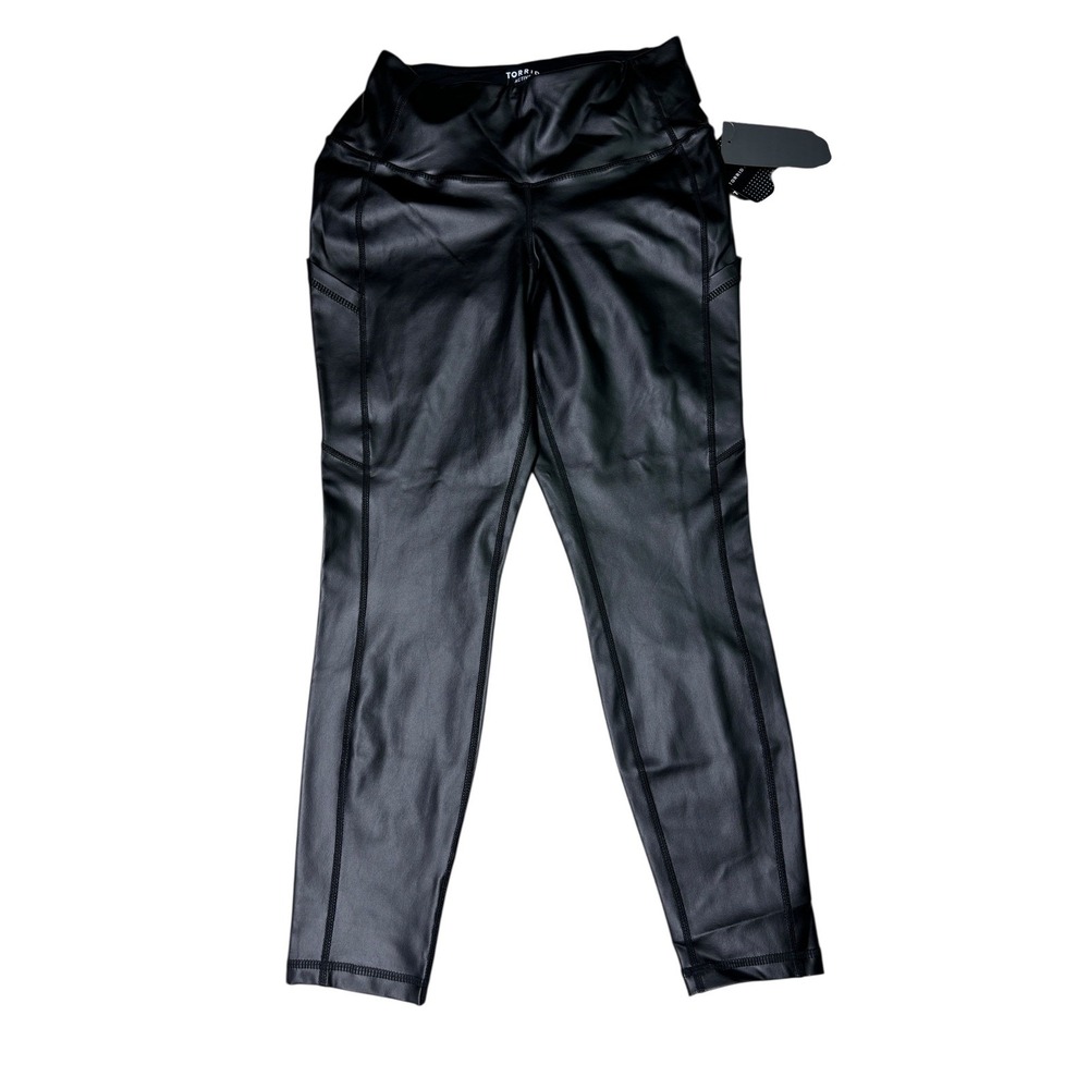 Torrid Black leather active Leggings size 00